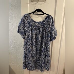 H&M Blue and White Paisley Dress